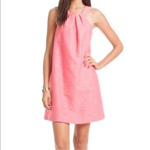 Trina Turk Karen Pink Embossed Floral Tent Mini Dress size 2- excellent